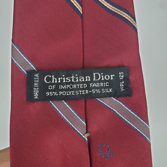 CHRISTIAN DIOR Vintage Men’s Neck Tie OS Red - Picture 2 of 5